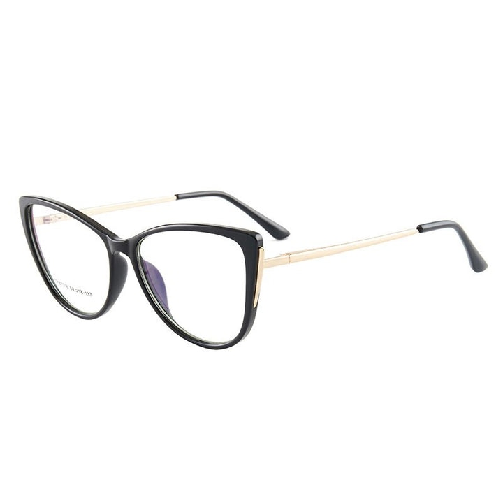 Hotony Women's Full Rim TR 90 Resin Cat Eye Frame Eyeglasses 7016 Full Rim Hotony black  