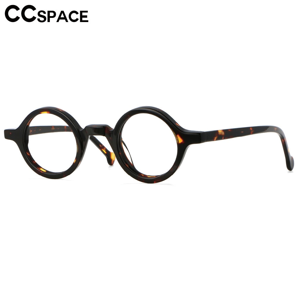 CCspace Unisex Full Rim Round Acetate Punk Frame Eyeglasses 53678 Full Rim CCspace   