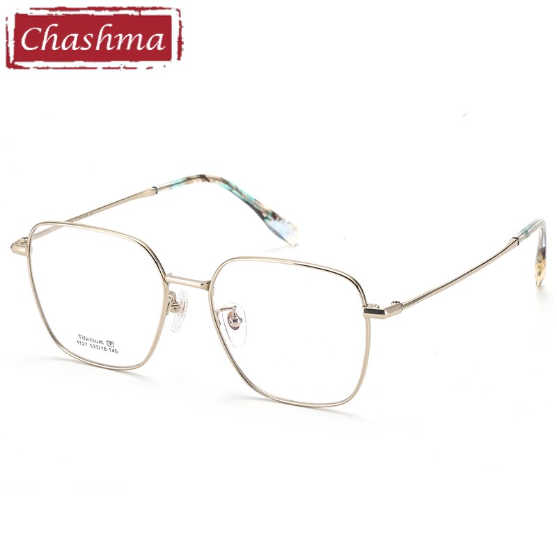 Unisex Titanium Full Rim Frame Eyeglasses 1127 Full Rim Chashma Silver  