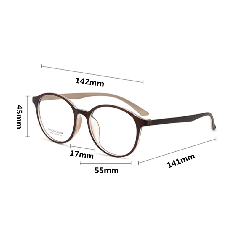 KatKani Unisex Full Rim Round TR 90 Resin Frame Eyeglasses Tr6838 Full Rim KatKani Eyeglasses   