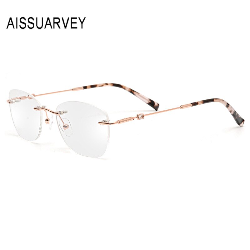 Aissuarvey Rimless  Cat Eye Frame Stainless Steel Unisex Eyeglasses Rimless Aissuarvey Eyeglasses   
