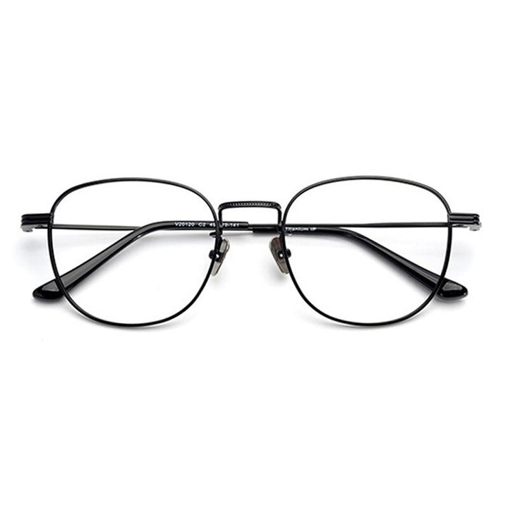 Aissuarvey IP Titanium Full Rim Square Frame Unisex Eyeglasses Full Rim Aissuarvey Eyeglasses black  