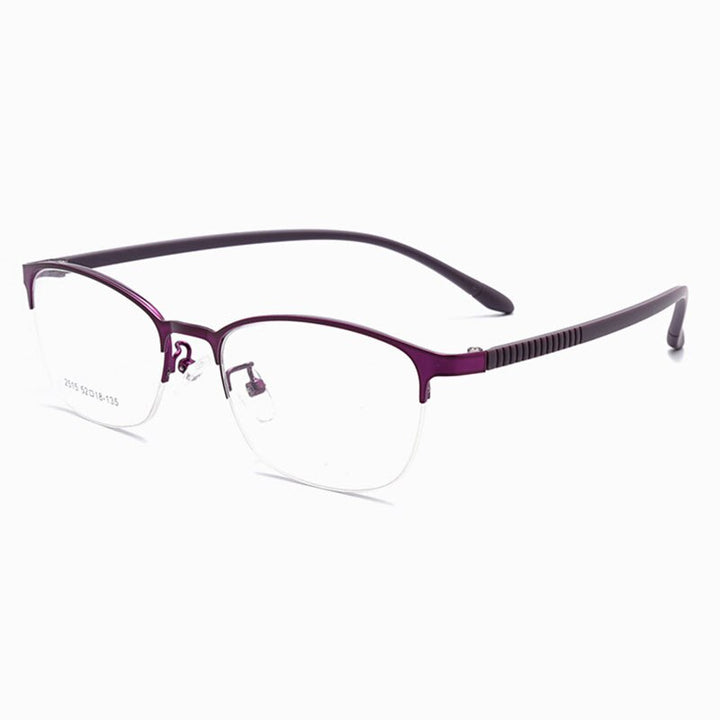 Hotony Unisex Full/Semi Rim Alloy Frame Eyeglasses 2516 Semi Rim Hotony Purple-Half Rim  