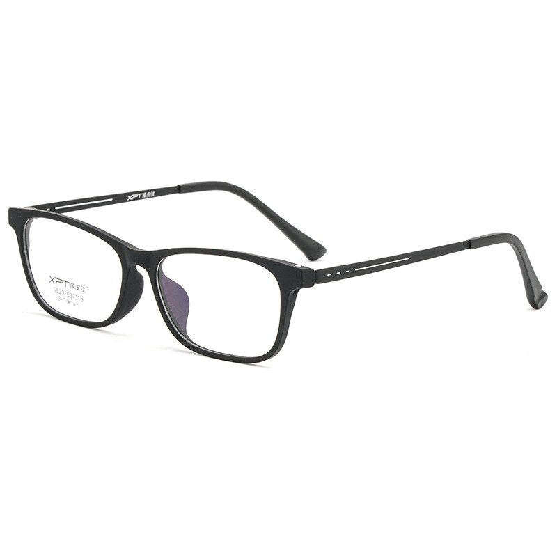 KatKani Unisex Full Rim TR 90 β Titanium Square Frame Eyeglasses K9823 Full Rim KatKani Eyeglasses Black  