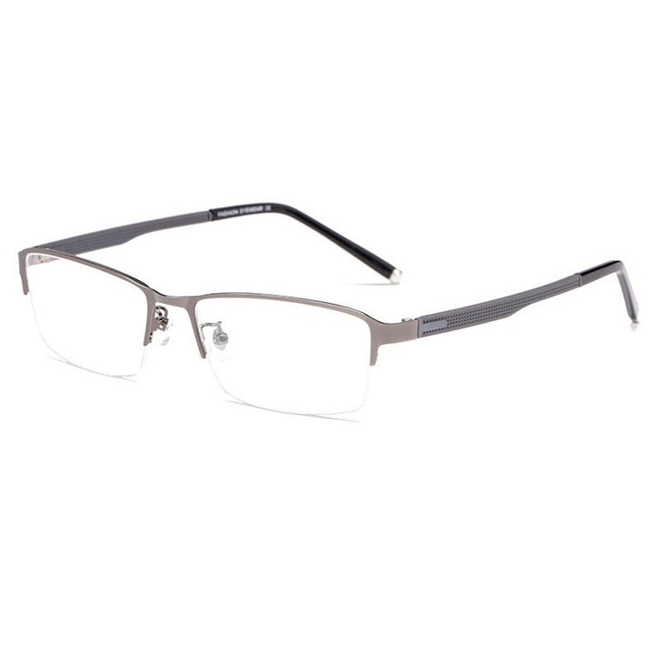 Hotochki Men's Semi Rim Rectangular Alloy Frame Eyeglasses 3095 Semi Rim Hotochki gray  