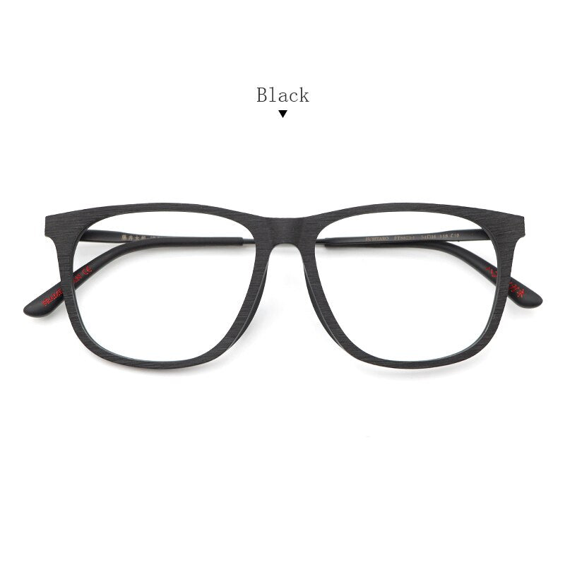 Hdcrafter Unisex Full Rim Square Wood Frame Eyeglasses Ft8873 Full Rim Hdcrafter Eyeglasses Black  