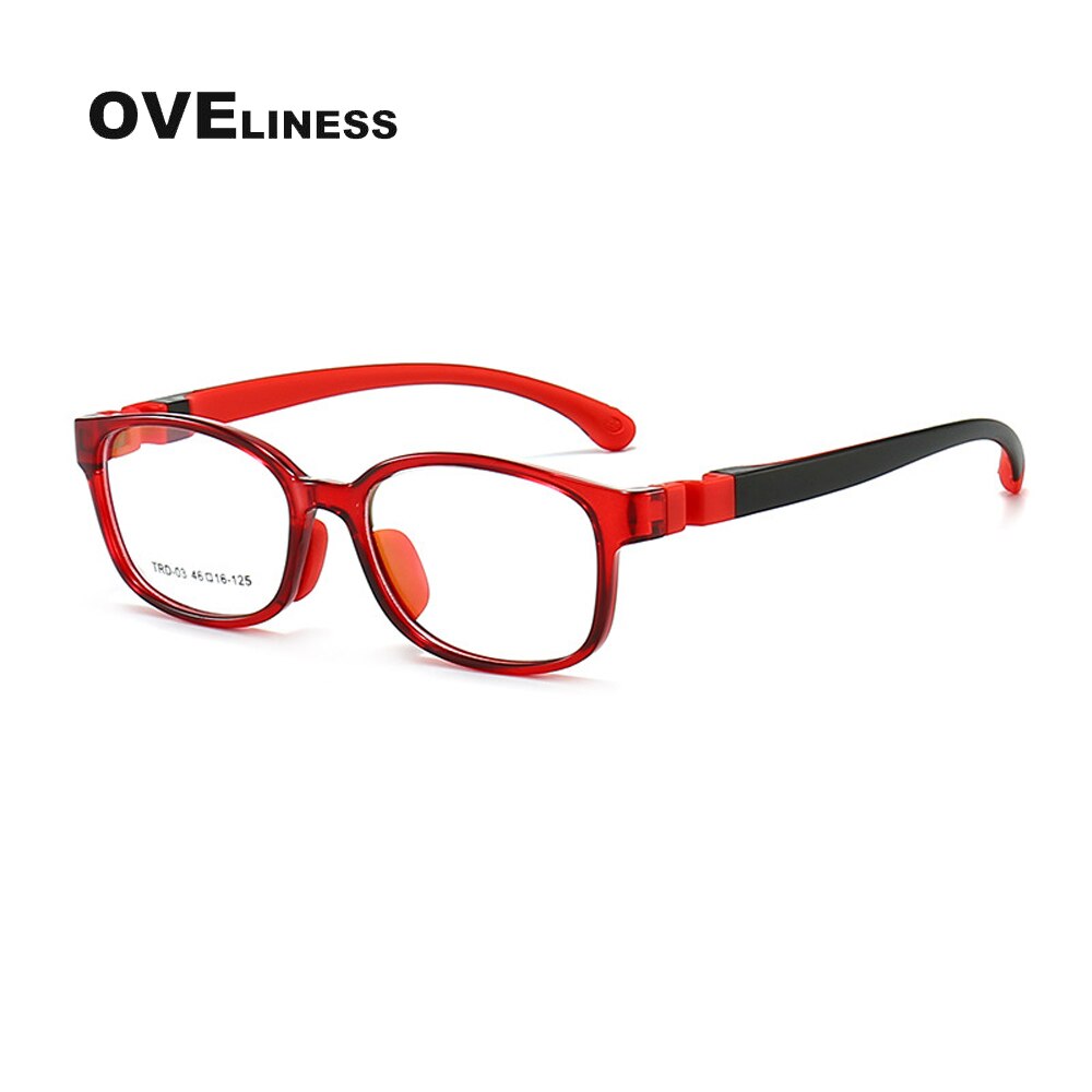 Oveliness Unisex Children's Full Rim Square Tr 90 Titanium Eyeglasses Olp03 Full Rim Oveliness C2  