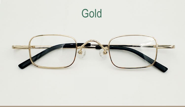 Unisex Retro Square Eyeglasses Small Full Rim Alloy Frame 811011 Full Rim Yujo Gold China 