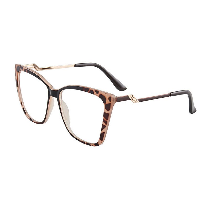 Hotony Women's Full Rim TR 90 Resin Square Cat Eye Frame Eyeglasses 7049 Full Rim Hotony Leopard  