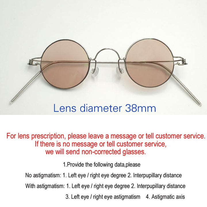 Handcrafted Screwless Round Various Diameter Eyeglasses Customizable Lenses Frame Yujo C6 China 