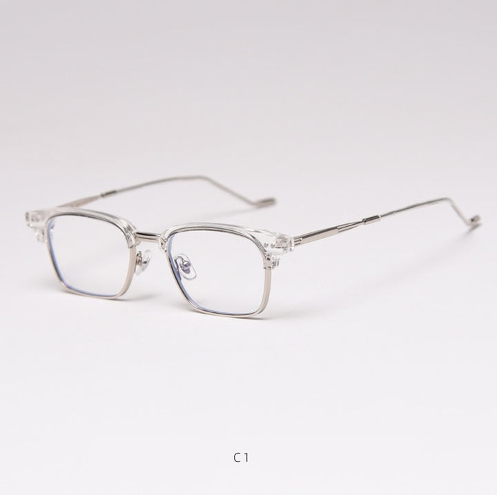 CCSpace Unisex Full Rim Square Tr 90 Titanium Frame Eyeglasses 49056 Full Rim CCspace C1clear  