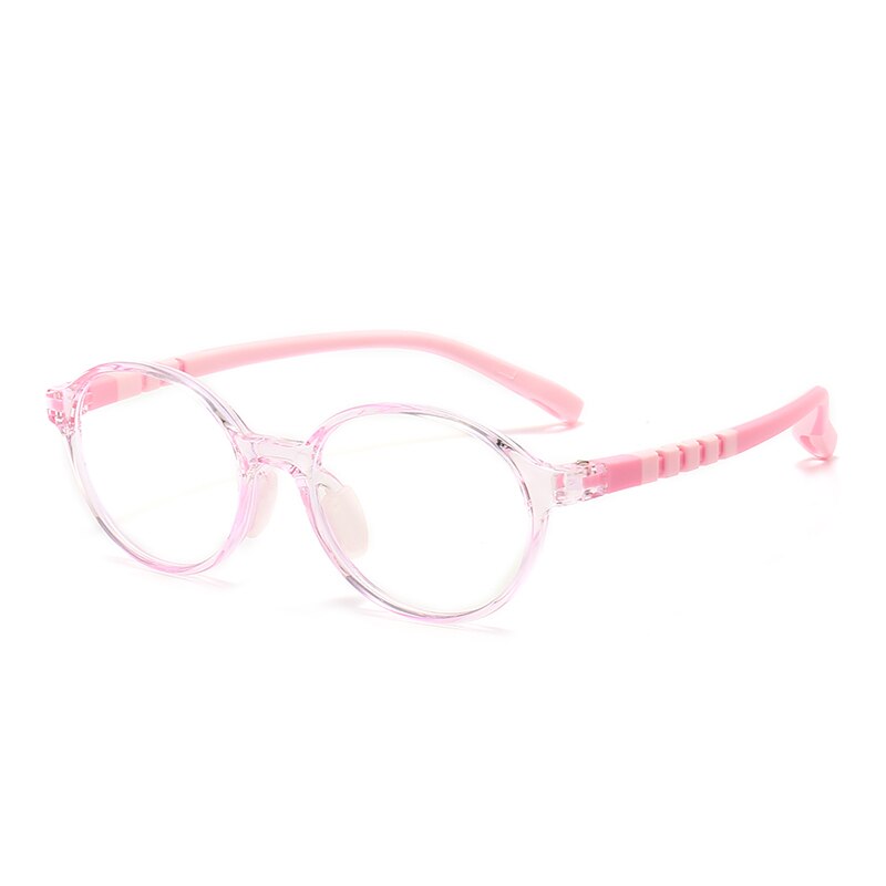 Oveliness Unisex Children's Full Rim Round Tr 90 Silicone Titanium Eyeglasses Trd108 Full Rim Oveliness c8 pink  