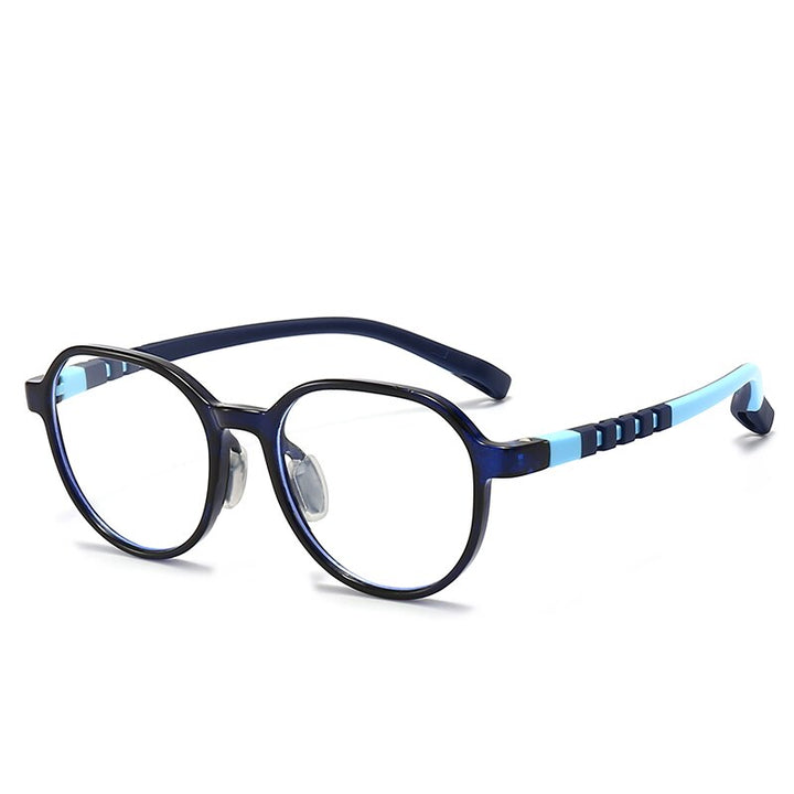 Oveliness Unisex Children's Full Rim Round Square Tr 90 Titanium Eyeglasses Trd110 Full Rim Oveliness c3 dark blue  
