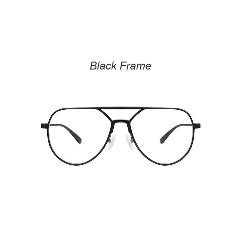 Unisex Eyeglasses Aviator Oversized Metal 8685 Frame Hdcrafter Eyeglasses black  