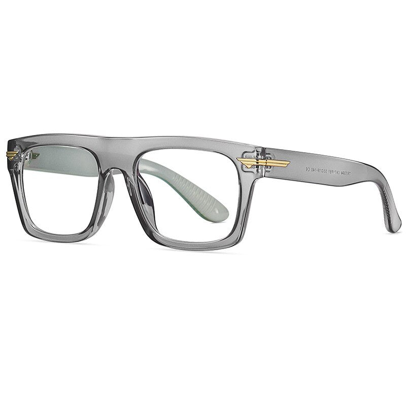 CCSpace Unisex Full Rim Square Tr 90 Titanium Frame Eyeglasses 49362 Full Rim CCspace C262-P81Gray  