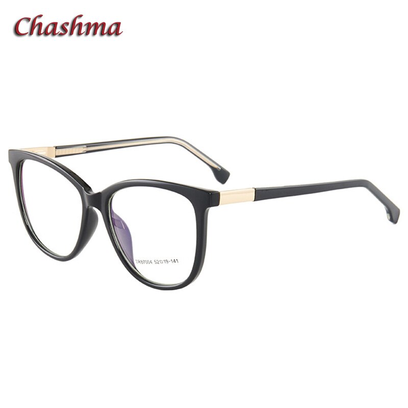 Chashma Ochki Women's Full Rim Square Tr90 Titanium Eyeglasses 87004 Full Rim Chashma Ochki Dark Blue  