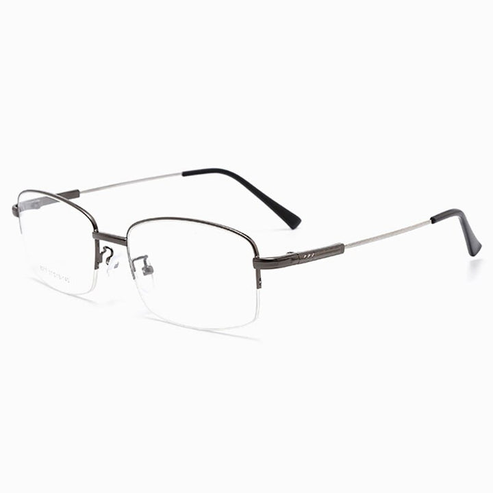 Hotochki Men's Semi Rim Square Alloy Eyeglasses 8217 Semi Rim Hotochki Gray  
