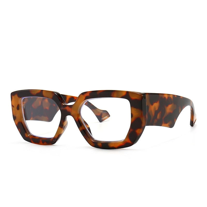 CCspace Unisex Full Rim Cat Eye Resin Alloy Frame Eyeglasses 46357p Full Rim CCspace C6Leopard  