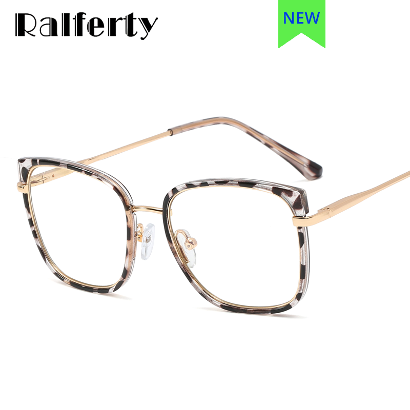 Ralferty Women's Eyeglasses Leopard Anti Blue Light TR90 F95618 Full Rim Ralferty   