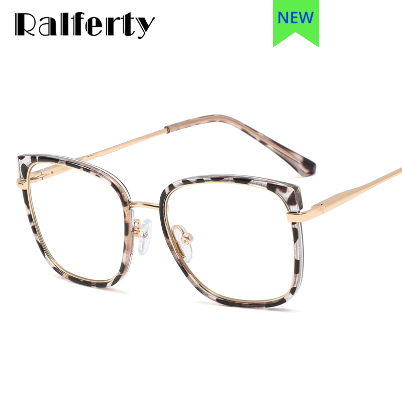 Ralferty Women's Eyeglasses Leopard Anti Blue Light TR90 F95618 Anti Blue Ralferty   