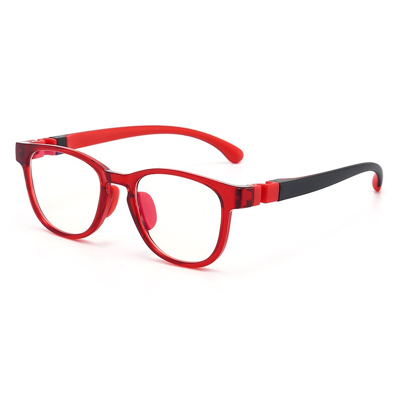 Yimaruili Unisex Children's Full Rim Silicone Frame Eyeglasses KF8509 Full Rim Yimaruili Eyeglasses Red  