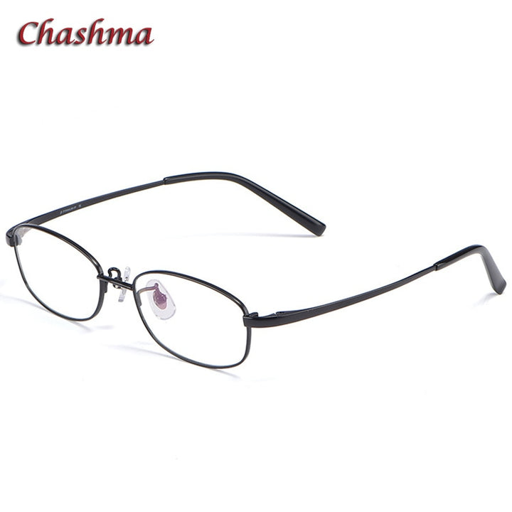 Chashma Ochki Unisex Full Rim Square Titanium Eyeglasses 10196 Full Rim Chashma Ochki Black  