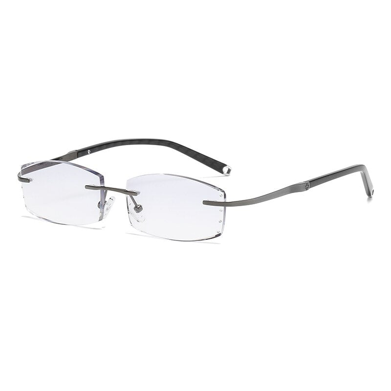 Zirosat 2952 Unisex Eyeglasses Pure Titanium Rimless Rimless Zirosat grey diamond cut  