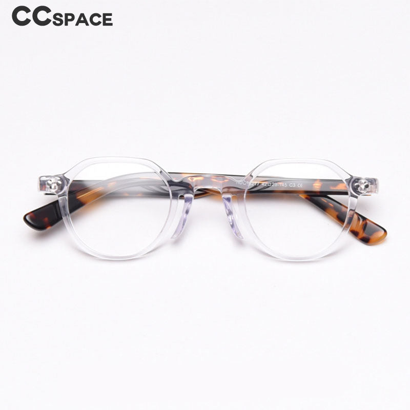 CCspace Unisex Full Rim Round Acetate Frame Eyeglasses 49806 Full Rim CCspace   