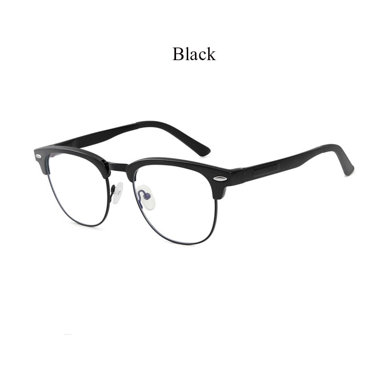 Hdcrafter Men's Semi Rim Square Aluminum Magnesium Frame Eyeglasses 6083 Semi Rim Hdcrafter Eyeglasses black  
