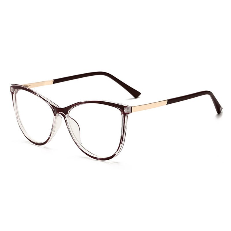 Hotony Unisex Full Rim Cat Eye Alloy Frame Eyeglasses 32002 Full Rim Hotony Claret  