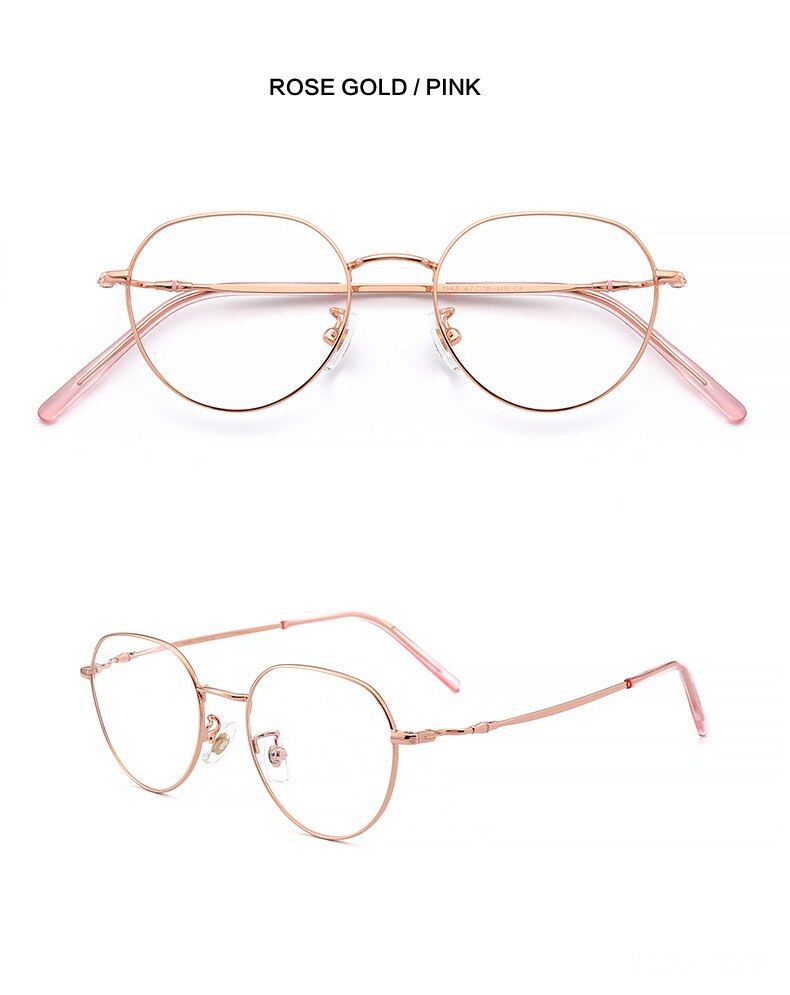 Muzz Women's Full Rim Round Titanium Frame Eyeglasses T1943 Full Rim Muzz 1  