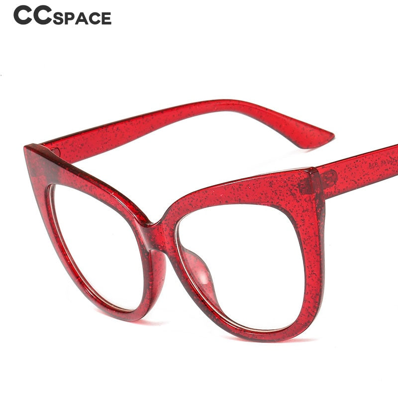CCSpace Women's Full Rim Oversized Square Cat Eye Resin Frame Eyeglasses 46631 Full Rim CCspace   