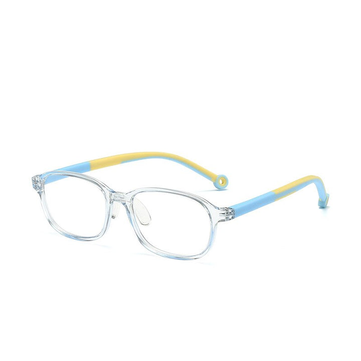 KatKani Children's Unisex Full Rim Silicone Frame Anti Blue Light Eyeglasses Tr17146 Full Rim KatKani Eyeglasses Blue Yellow  