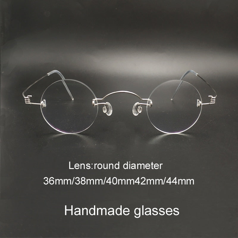 Yujo Unisex Rimless Small Round Screwless Stainless Steel Reading Glasses Y020 Reading Glasses Yujo   