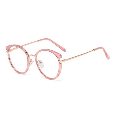 Ralferty Anti Blue Glasses Computer Pink Eyeglasses Frame Women Round Glasses Frame Anti Blue Ralferty C2 Clear Pink  