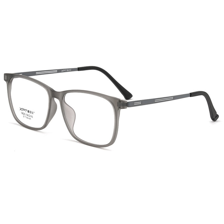 Men's Eyeglasses Ultralight Tr90 Pure Titanium Square Large Size 9825 Frame Gmei Optical Grey  