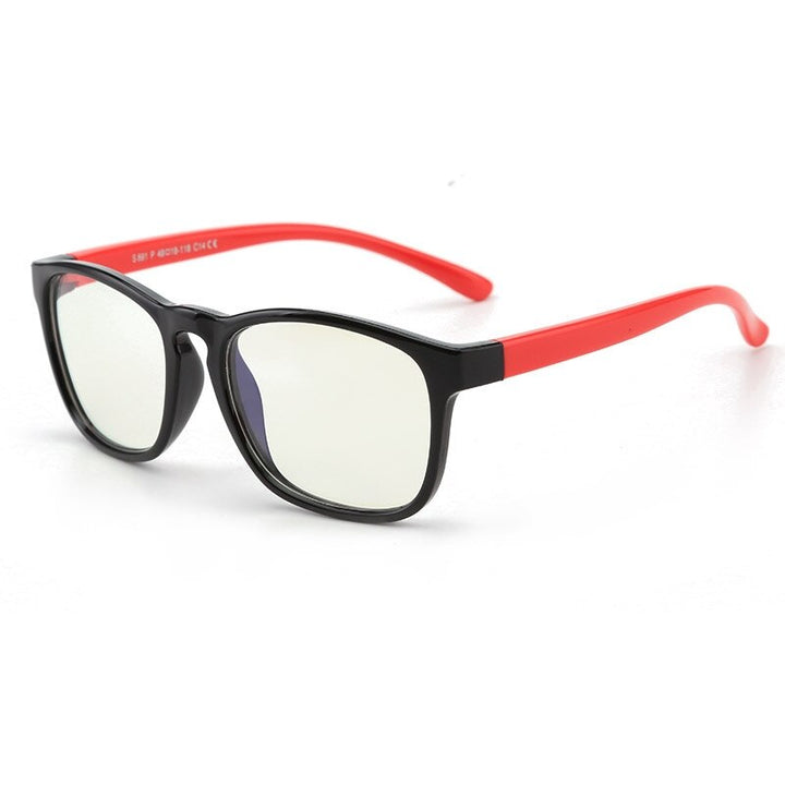 Yimaruili Unisex Children's Full Rim Silicone Frame Eyeglasses F891 Full Rim Yimaruili Eyeglasses Black Red  