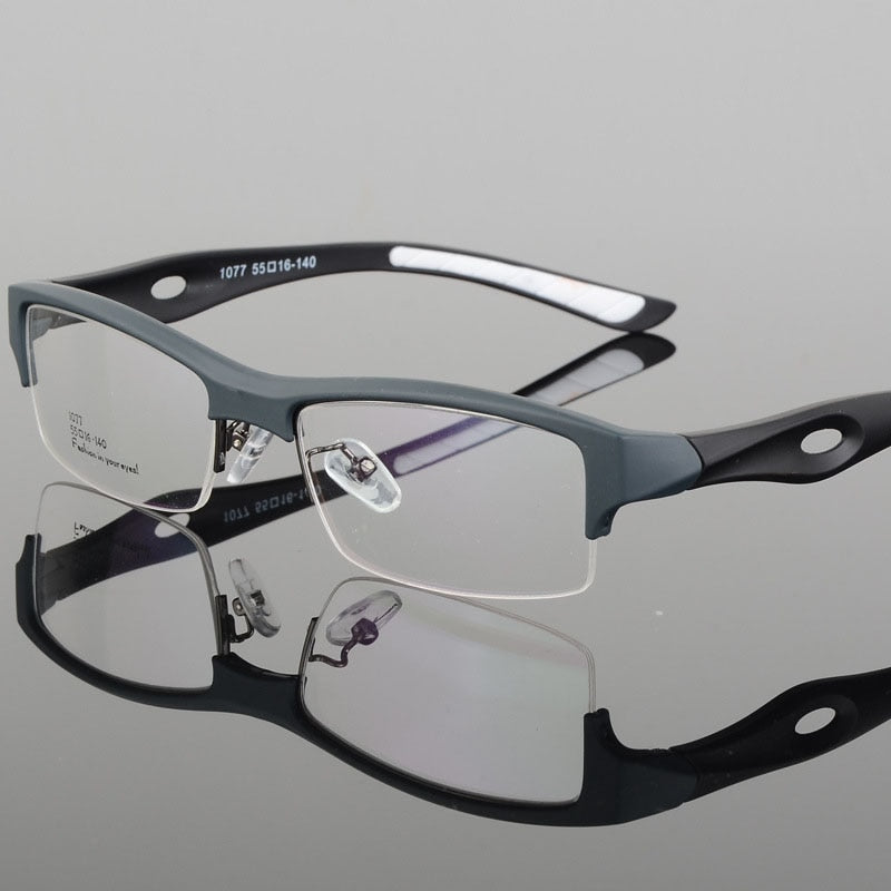 Bclear Men's Eyeglasses Tr90 Half Frame Square Sports 1077 Sport Eyewear Bclear   