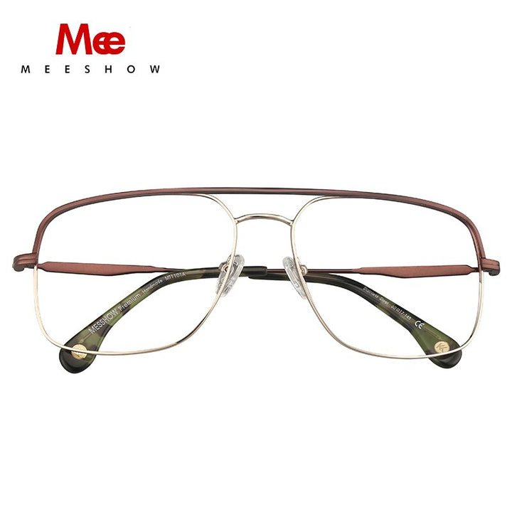 Men's Eyeglasses Titanium Alloy 1101A Oversized Glasses Frame MeeShow   