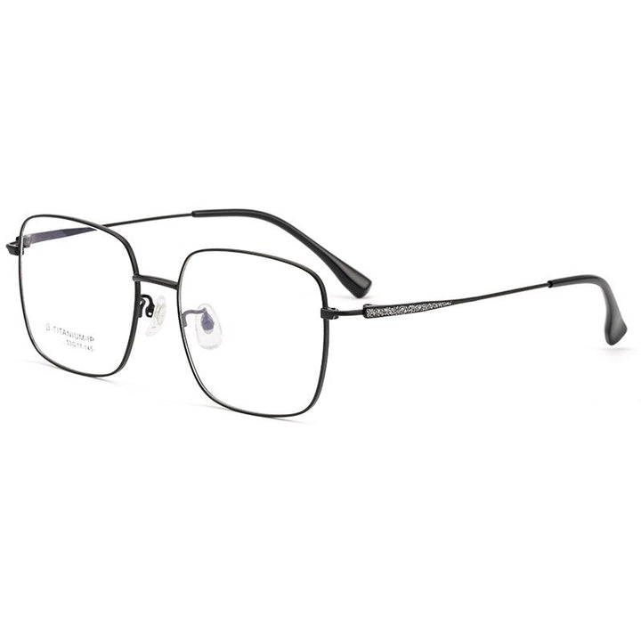 Aissuarvey Oversize Square Full Rim Titanium Frame Unisex Eyeglasses Z17004 Full Rim Aissuarvey Eyeglasses black  