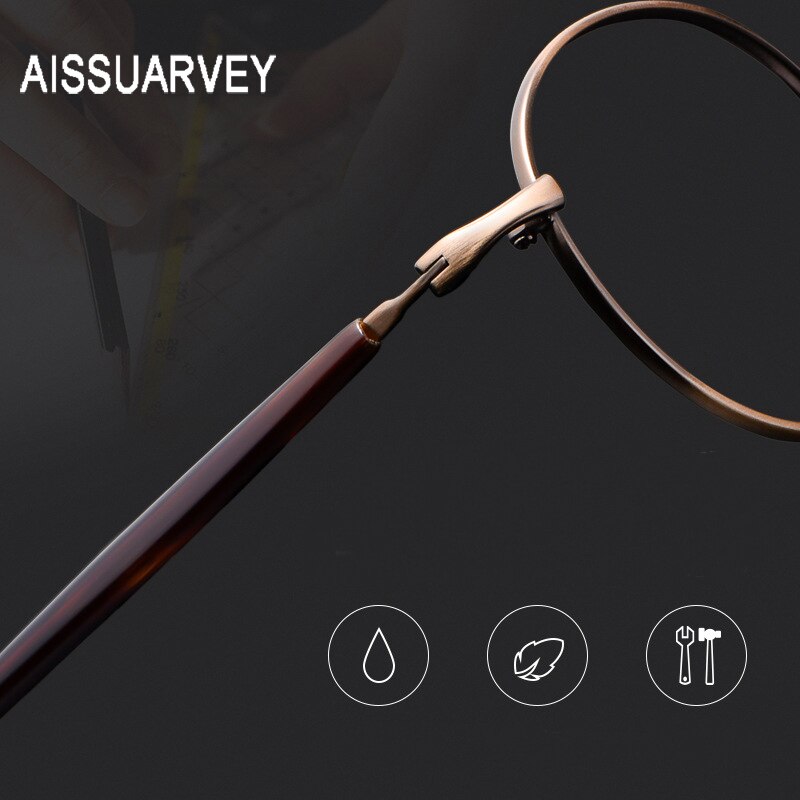 Aissuarvey Alloy Acetate Full Rim Round Frame Unisex Eyeglasses Full Rim Aissuarvey Eyeglasses   