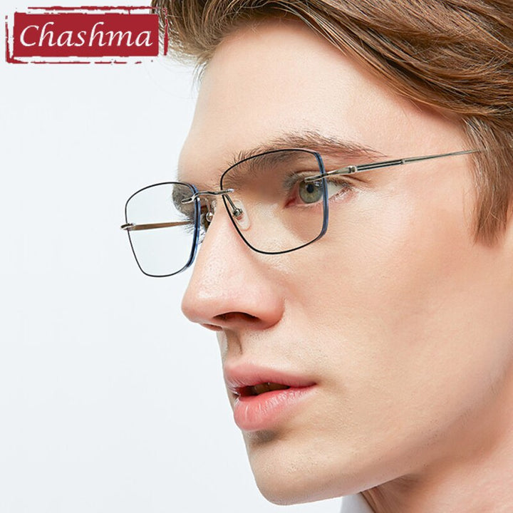 Chashma Ottica Unisex Full Rim Square Titanium Eyeglasses 9063 Full Rim Chashma Ottica   