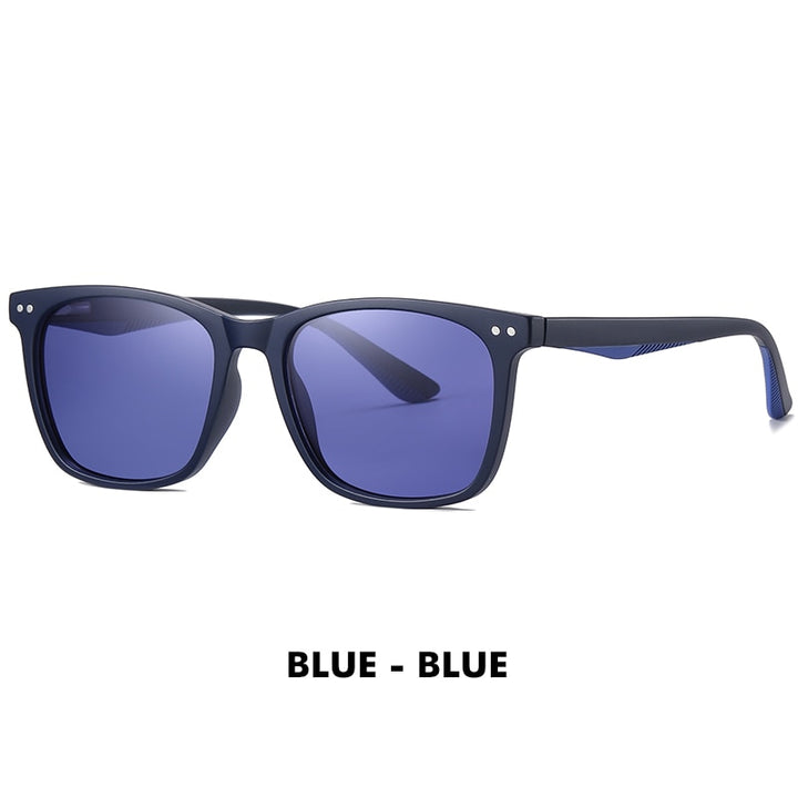 Lm Unisex Full Rim Square TR 90 Titanium Frame Polarized Sunglasses WLM3399 Sunglasses Lm Blue-Blue  