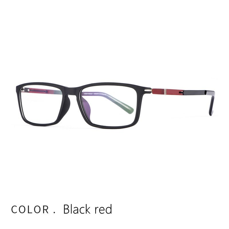 Yimaruili Unisex TR 90 Resin Titanium Full Rim Frame Eyeglasses P9164 Full Rim Yimaruili Eyeglasses Black red China 