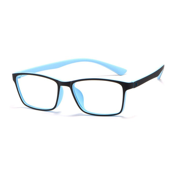 Reven Jate 6002 Unisex Eyeglasses Ultem Flexible Super Light-Weighted Frame Reven Jate black-blue  
