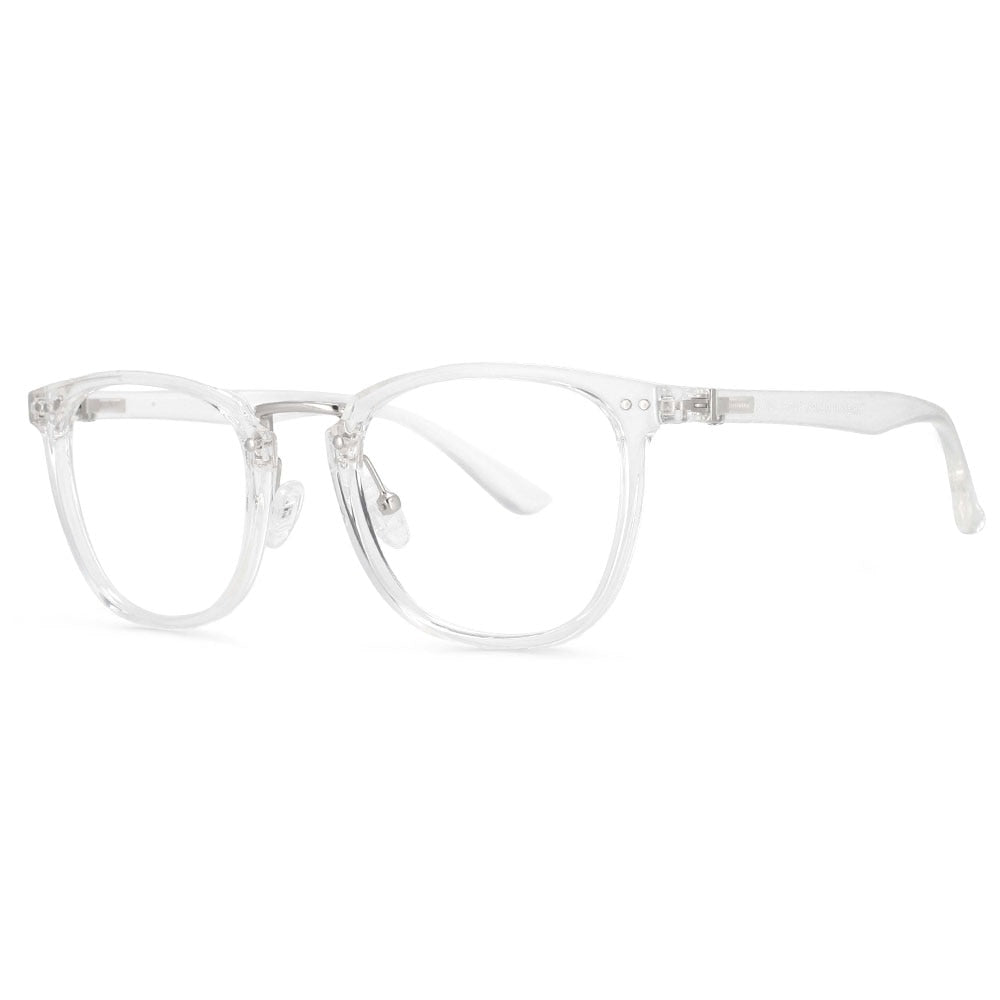 CCspace Unisex Full Rim Square Tr 90 Titanium Rivet Frame Eyeglasses 53647 Full Rim CCspace Clear  