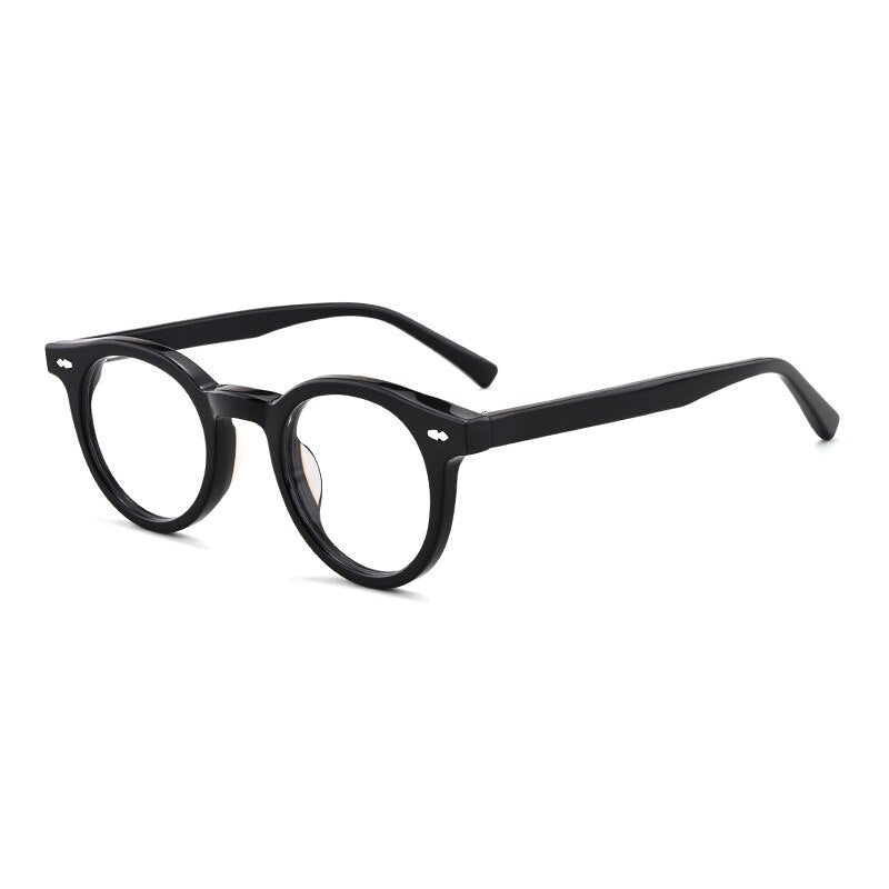 Aissuarvey Full Thick Round Horn Rim Acetate Frame Eyeglasses Unisex Frame Aissuarvey Eyeglasses black  