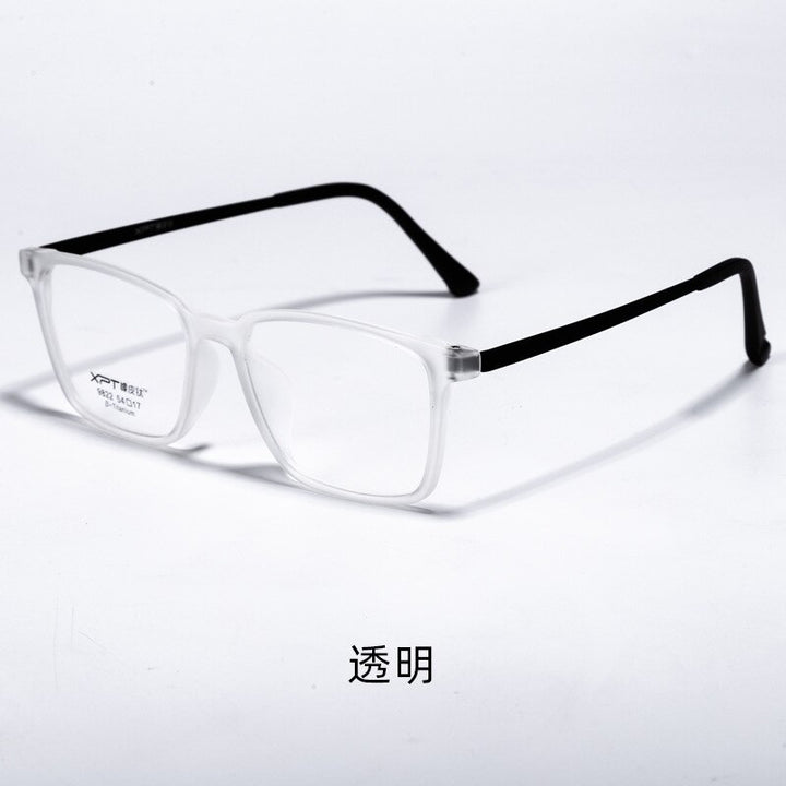 Unisex Full Rim Square Plastic Titanium Frame Eyeglasses Yy9822 Full Rim Bclear Transparent  
