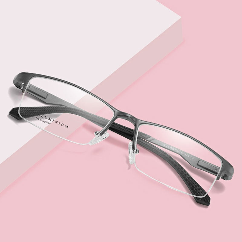 Hotochki Unisex Semi Rim Aluminum Magnesium Alloy Frame Eyeglasses 6286 Semi Rim Hotochki   