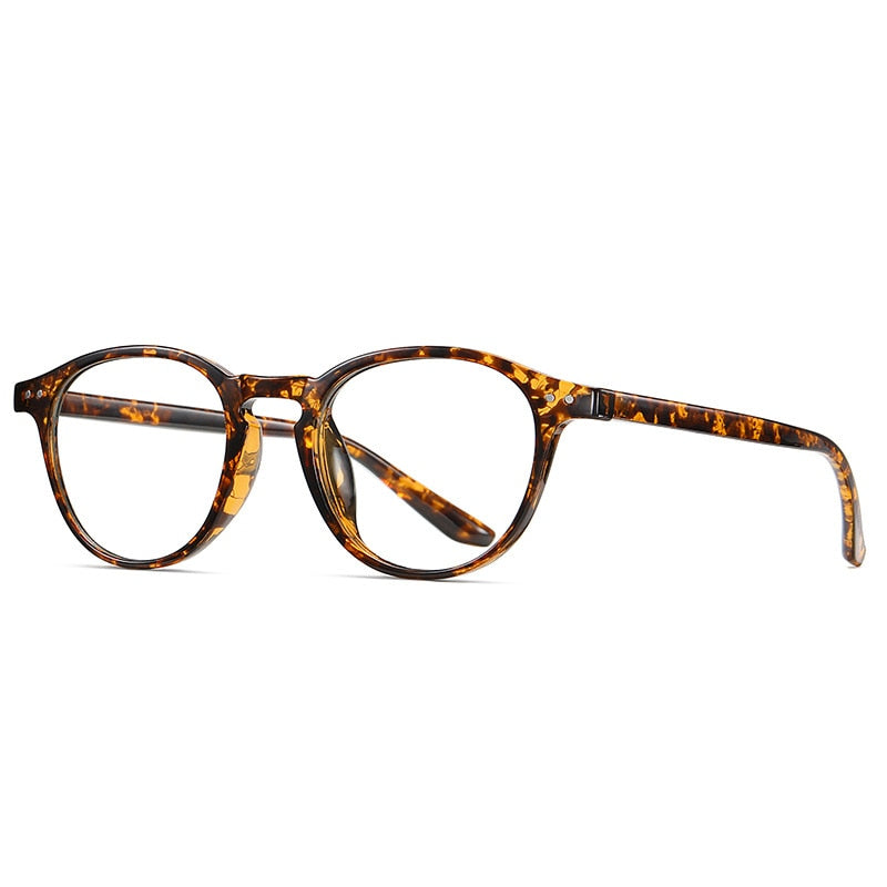 Reven Jate 2318 Tr-90 Unisex Eyeglasses Full Rim Flexible Full Rim Reven Jate leopard  